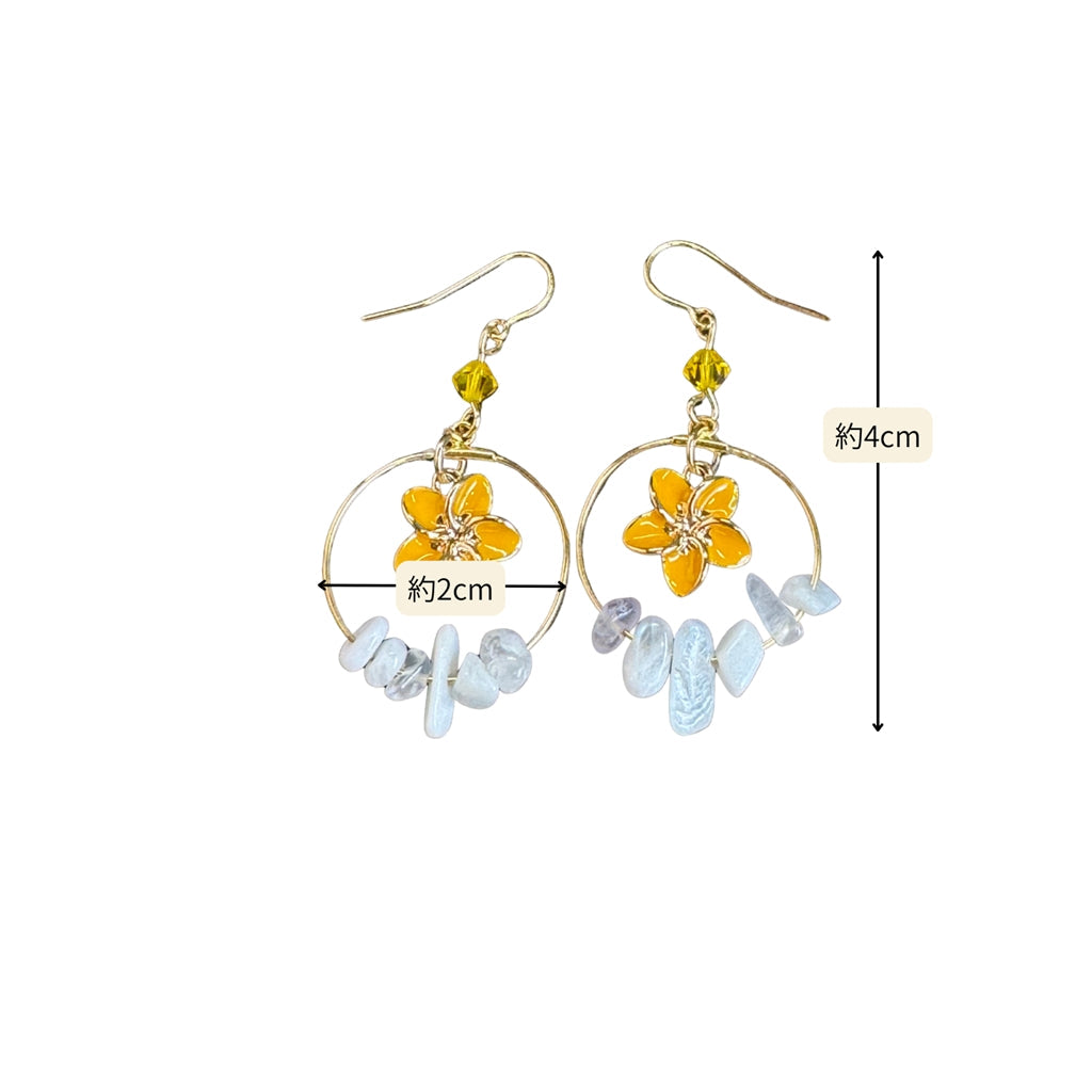 ピアス サークルプルメリア イエロー