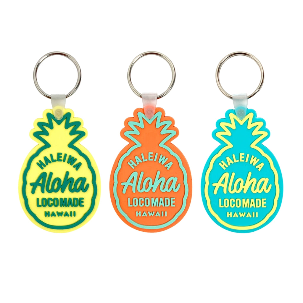 Haleiwa Rubber Keyring Pineapple Yellow