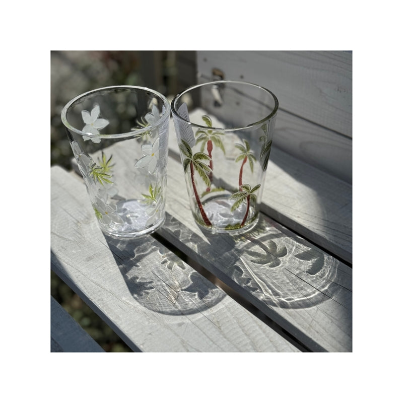 Plumeria pattern tumbler