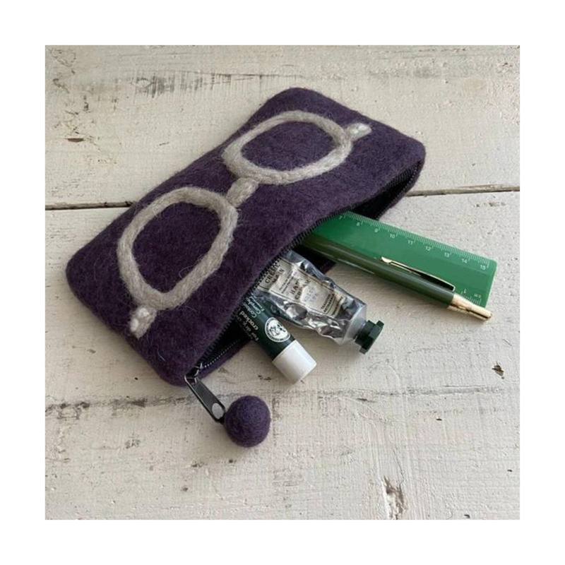 羊毛フェルト メガネポーチ