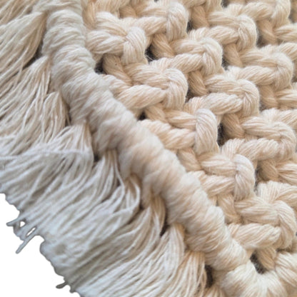 マクラメ　ハートシェイプコースター White