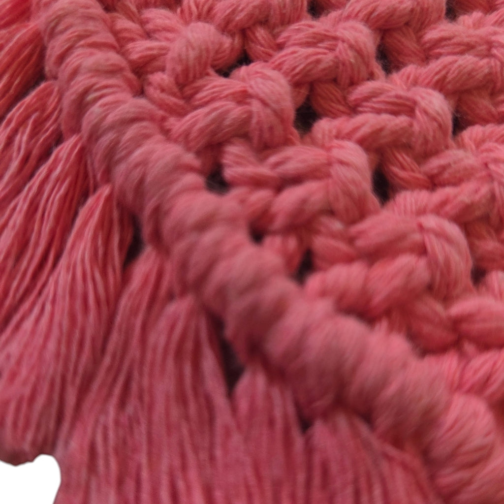 マクラメ　ハートシェイプコースター PInk