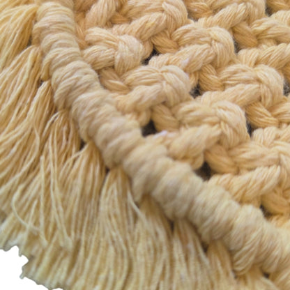 マクラメ　ハートシェイプコースター Yellow