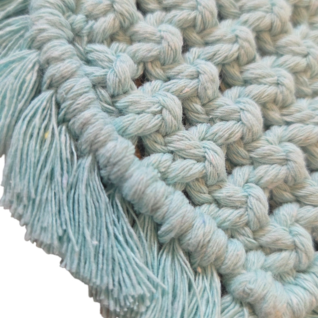 マクラメ　ハートシェイプコースター Blue