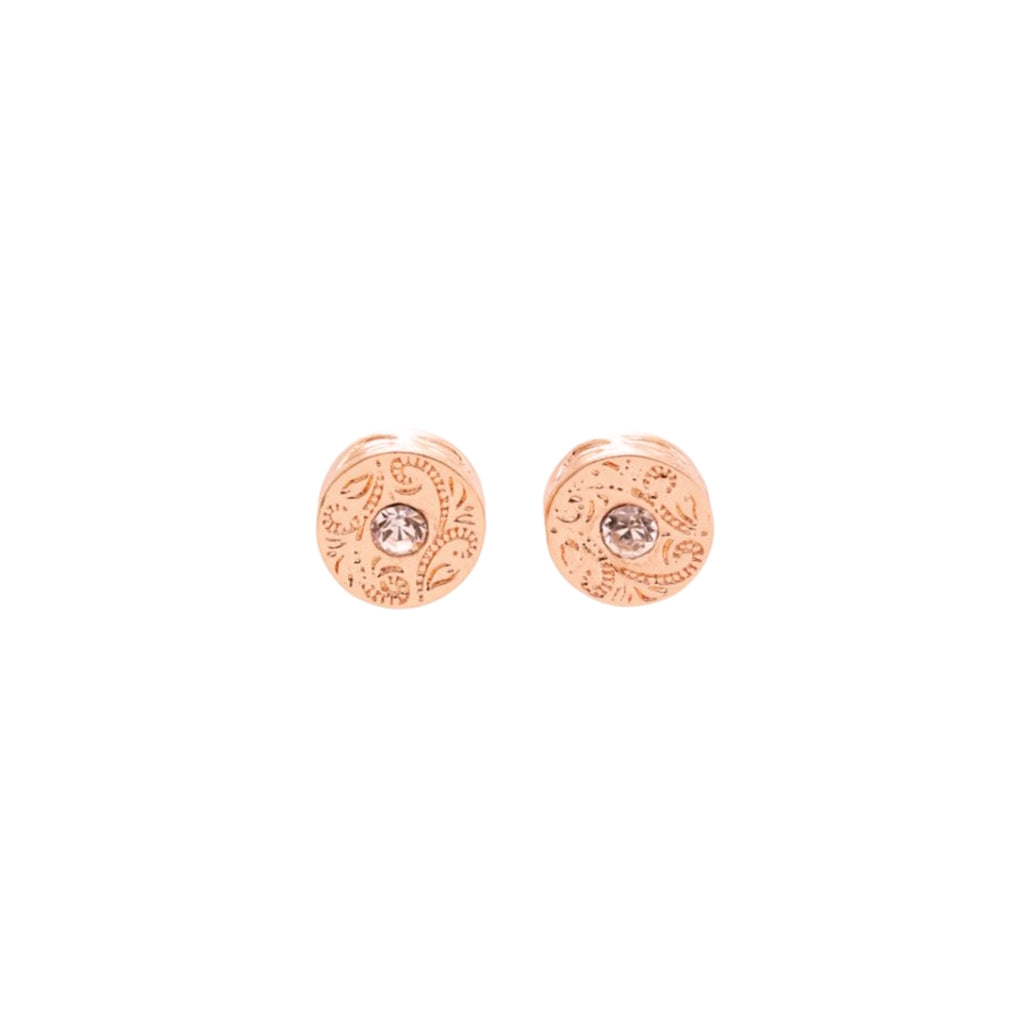 Stud stone earrings "PINK GOLD"