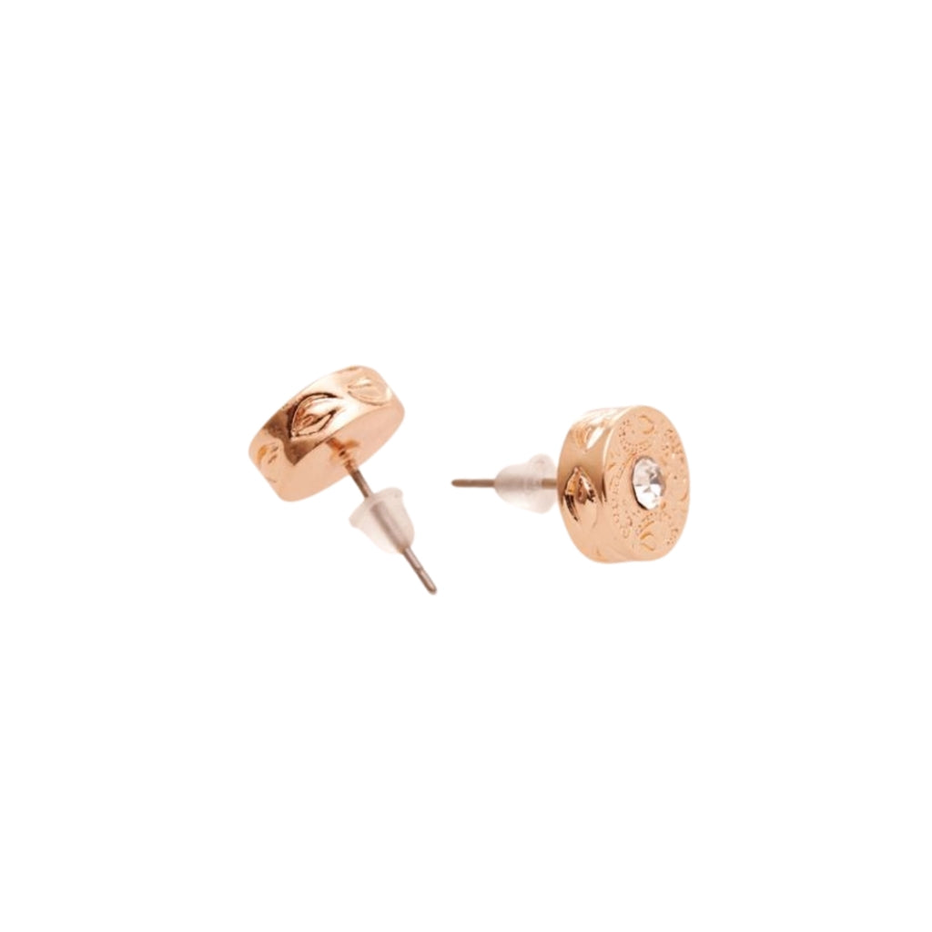 Stud stone earrings "PINK GOLD"