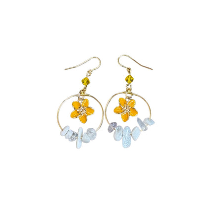 ピアス　サークルプルメリア　イエロー