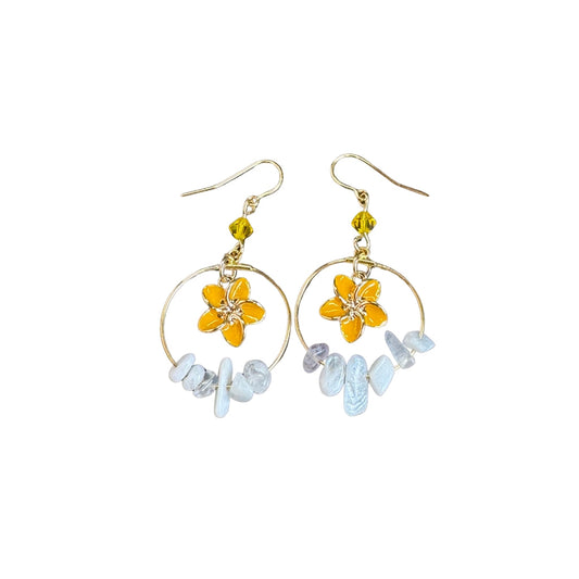 ピアス　サークルプルメリア　イエロー