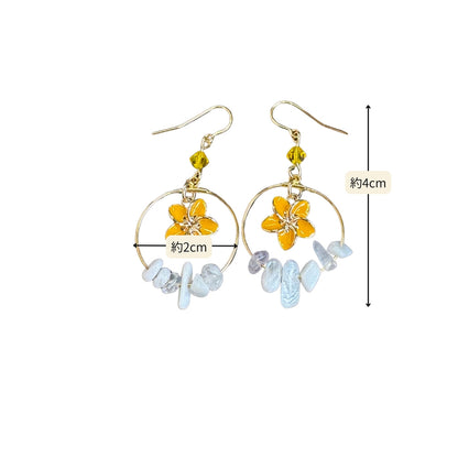 ピアス　サークルプルメリア　イエロー