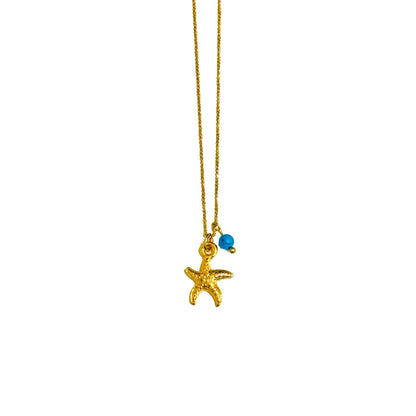 Starfish Necklace Gold x Turquoise