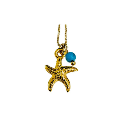 Starfish Necklace Gold x Turquoise