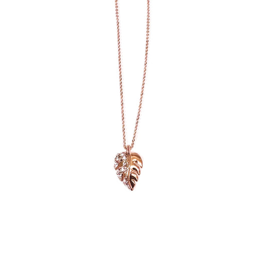 Necklace Leaf Monstera (pink gold)