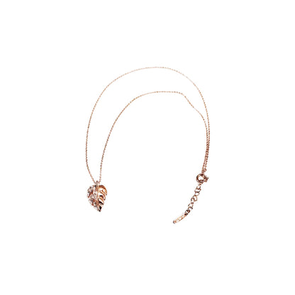 Necklace Leaf Monstera (pink gold)