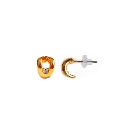 Stud earrings with one stone (gold)