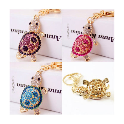 Honu Rhinestone Keyring Purple