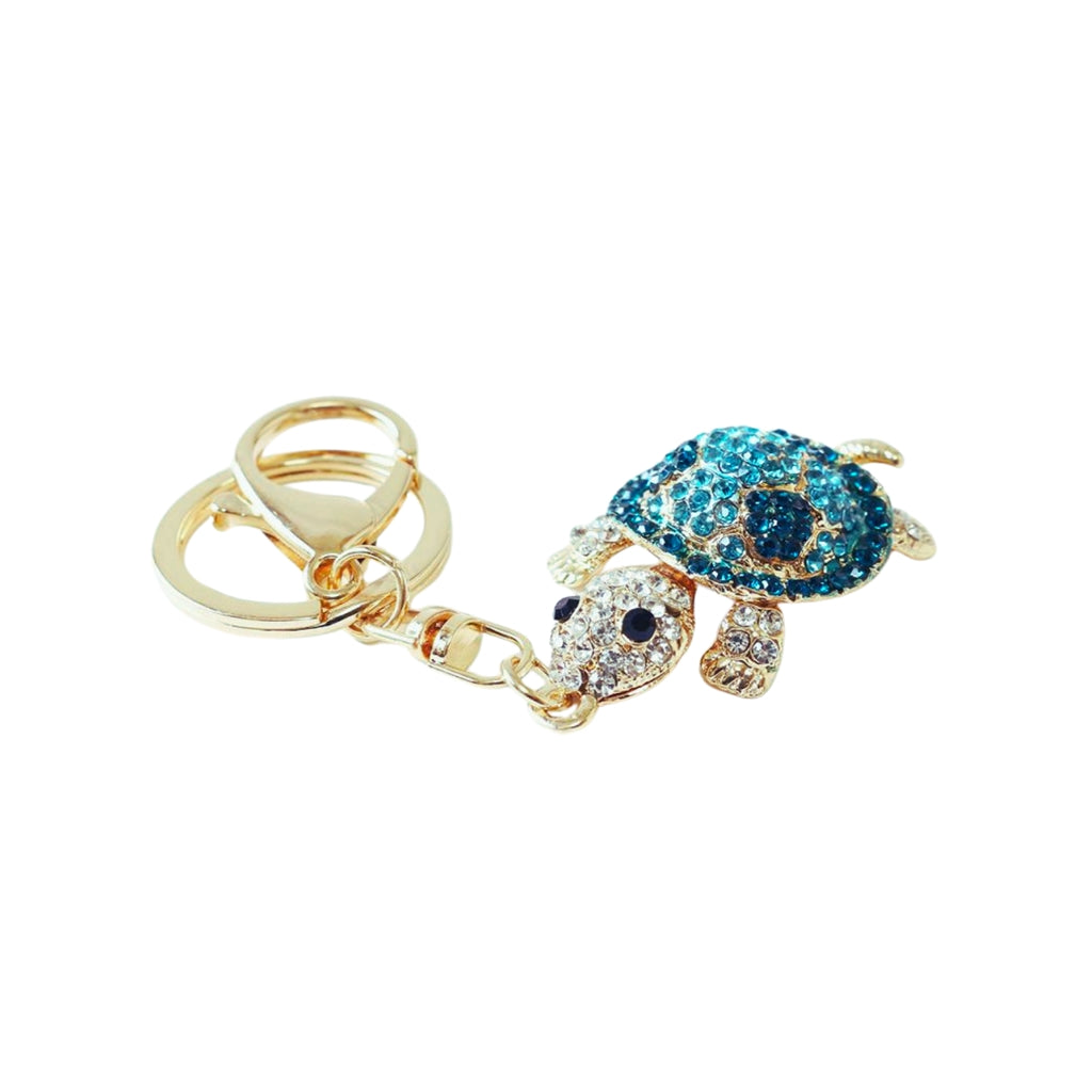 Honu Rhinestone Keyring Blue