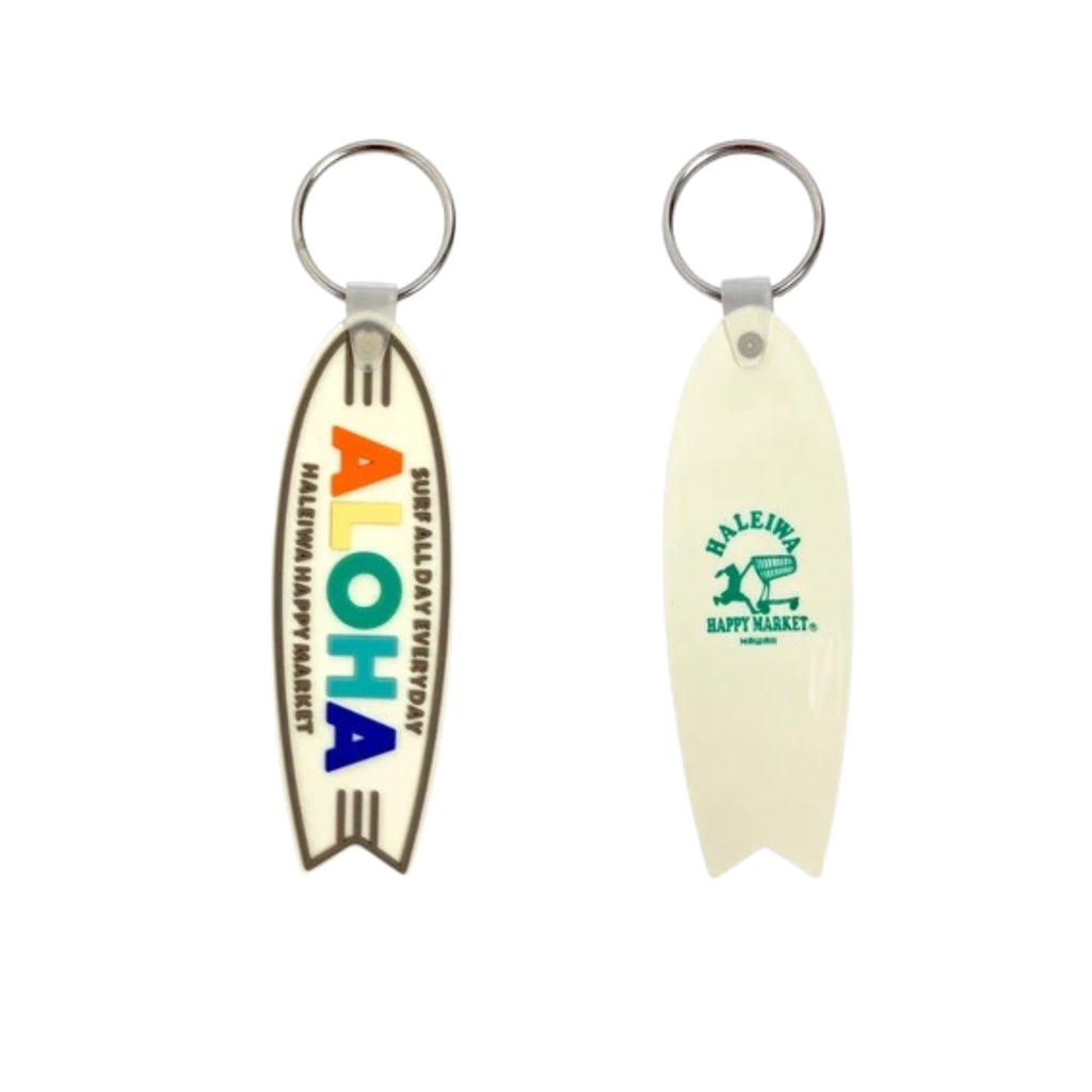 Haleiwa Rubber Keyring Surfboard Ivory