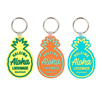 Haleiwa Rubber Keyring Pineapple Yellow