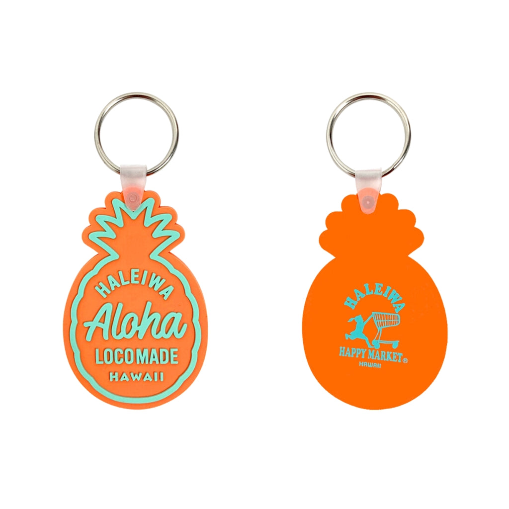 Haleiwa Rubber Keyring Pineapple Orange