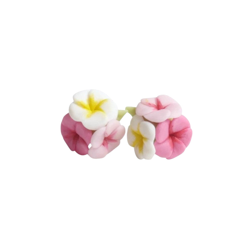 Clay Plumeria Earrings Pink