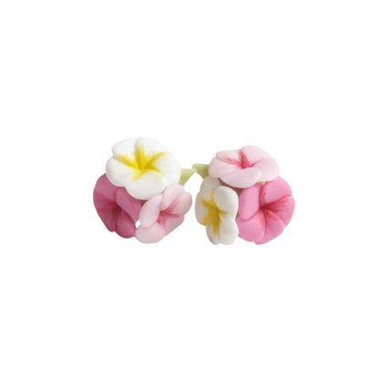 Clay Plumeria Earrings Pink