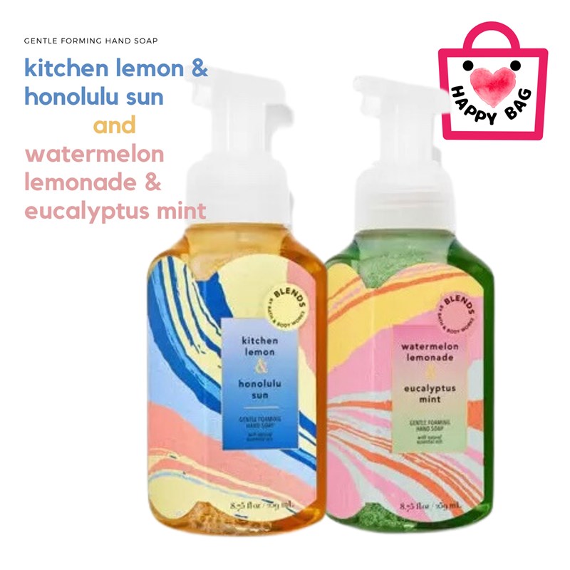 Happy Bag Hand Soap Set F "Kitchen lemon &amp; Honolulu Sun" "Watermelon lemonade &amp; Eucalyptus mint"