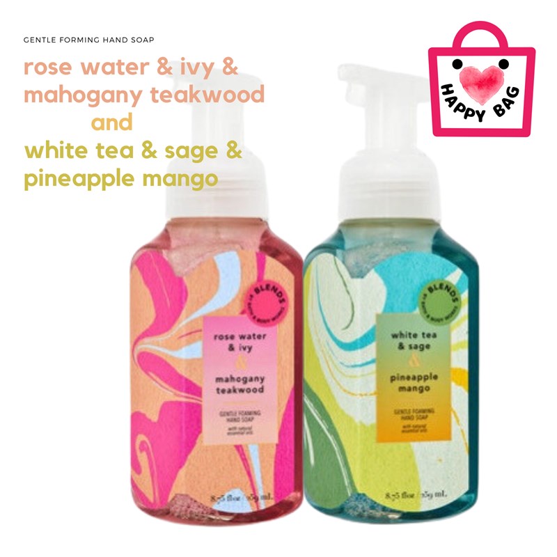 Happy Bag Hand Soap Set G "White tea &amp; Sage &amp; Pineapple mango" "Rose water &amp; Ivy" "Mahogany teakwood"