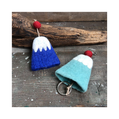 Wool felt key case Mount Fuji