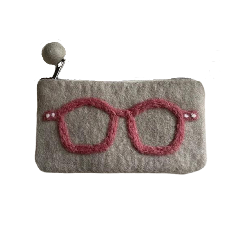 Felt wool glasses pouch